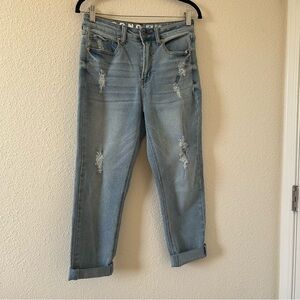 SONG Mom Jeans High Rise 9/29 Light Wash Blue Casual Rockabilly